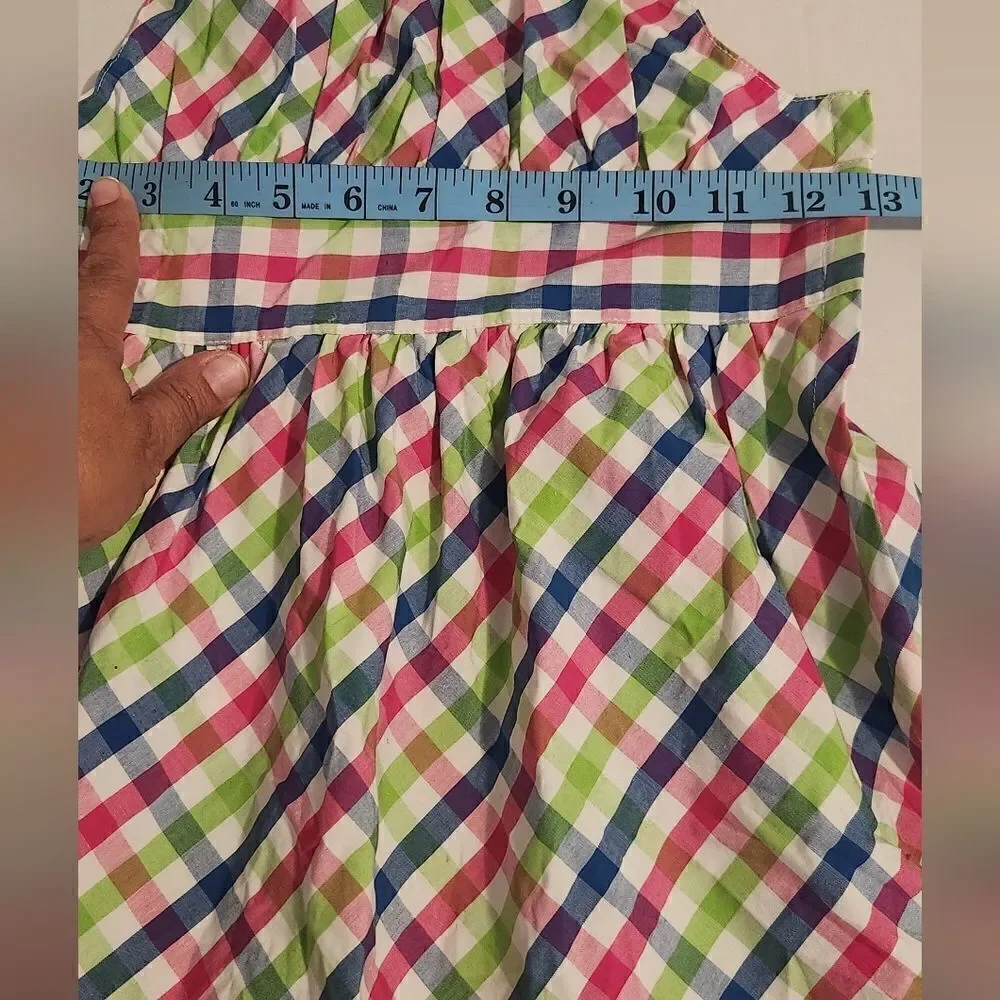 New Gymboree Girls Gingham Multicolor Dress Size 7